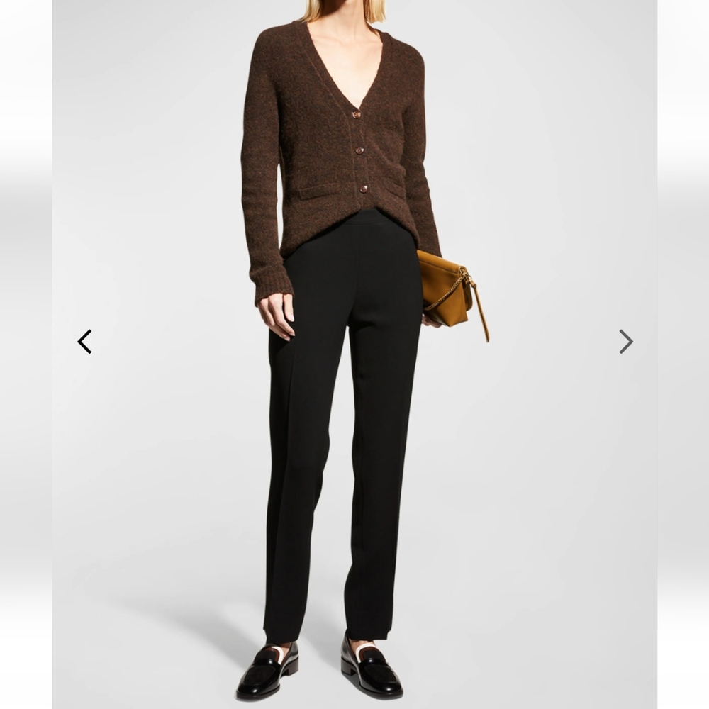Lafayette 148 New York “Bleecker” slim-leg pants in black.